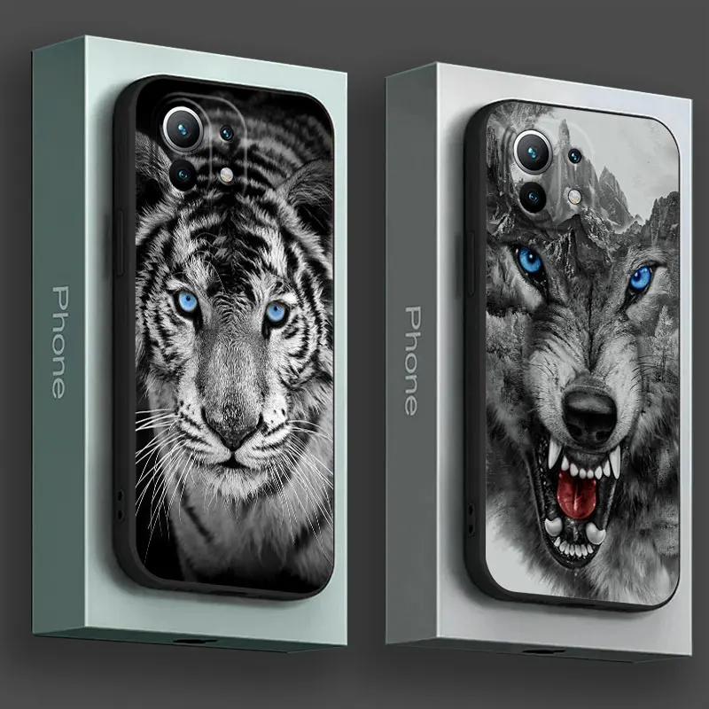 

Wolf Lion Tiger Animal Phone Case For Xiaomi 14T 13T 12T 11T 14 Pro Mi 11 Lite Poco X3 X4 X5 X6 M5 F5 F6 Pro Soft Silicone Cover