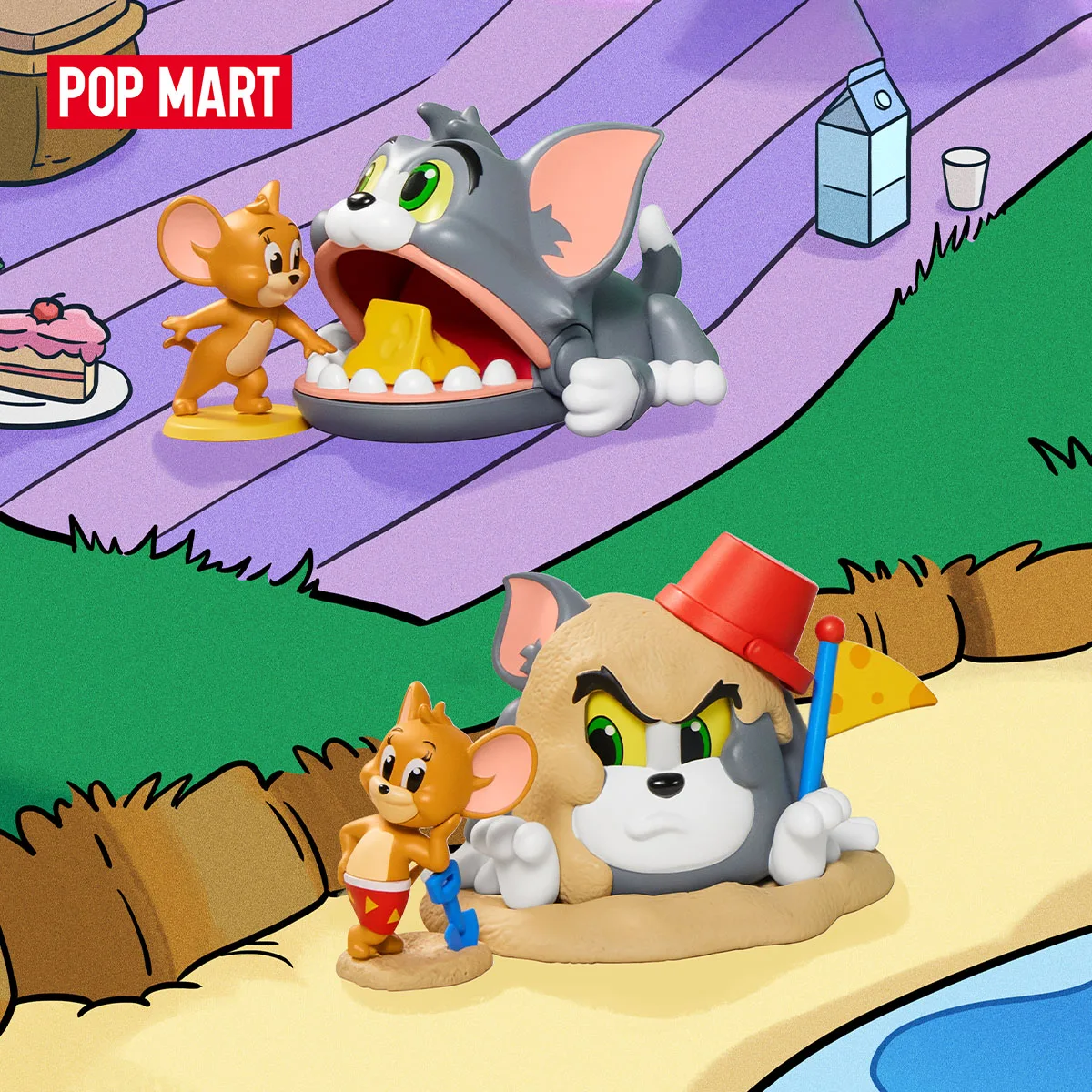 POP MART Tom und Jerry: Funfair Serie Figuren Blind Box 1 Stück/9 Stück