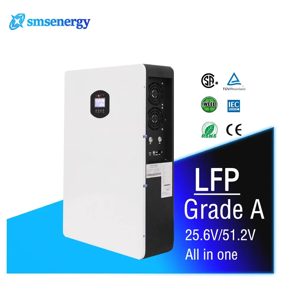 

3Kwh 5Kwh Power Wall Battery 25.6V 48V 51.2V Lifepo4 Battery Built In Inverter