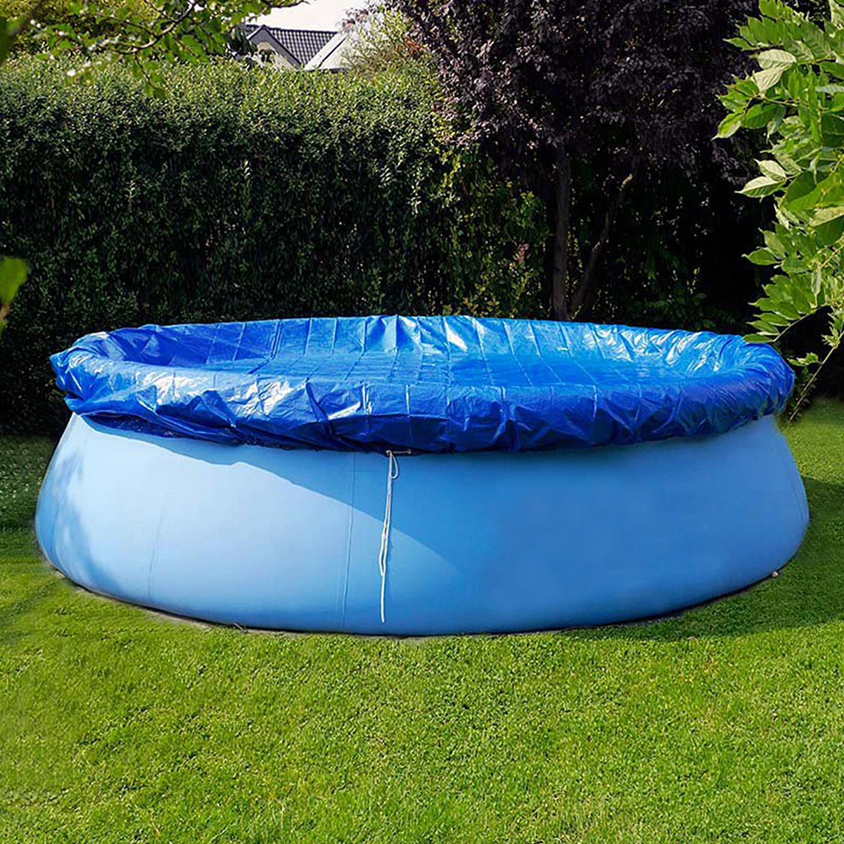 210cm Swimming Pool Cover Dustproof Rainproof for Round Frame Pools Durable Easy Storage Garden Family Use 210 Cm Pool Cover