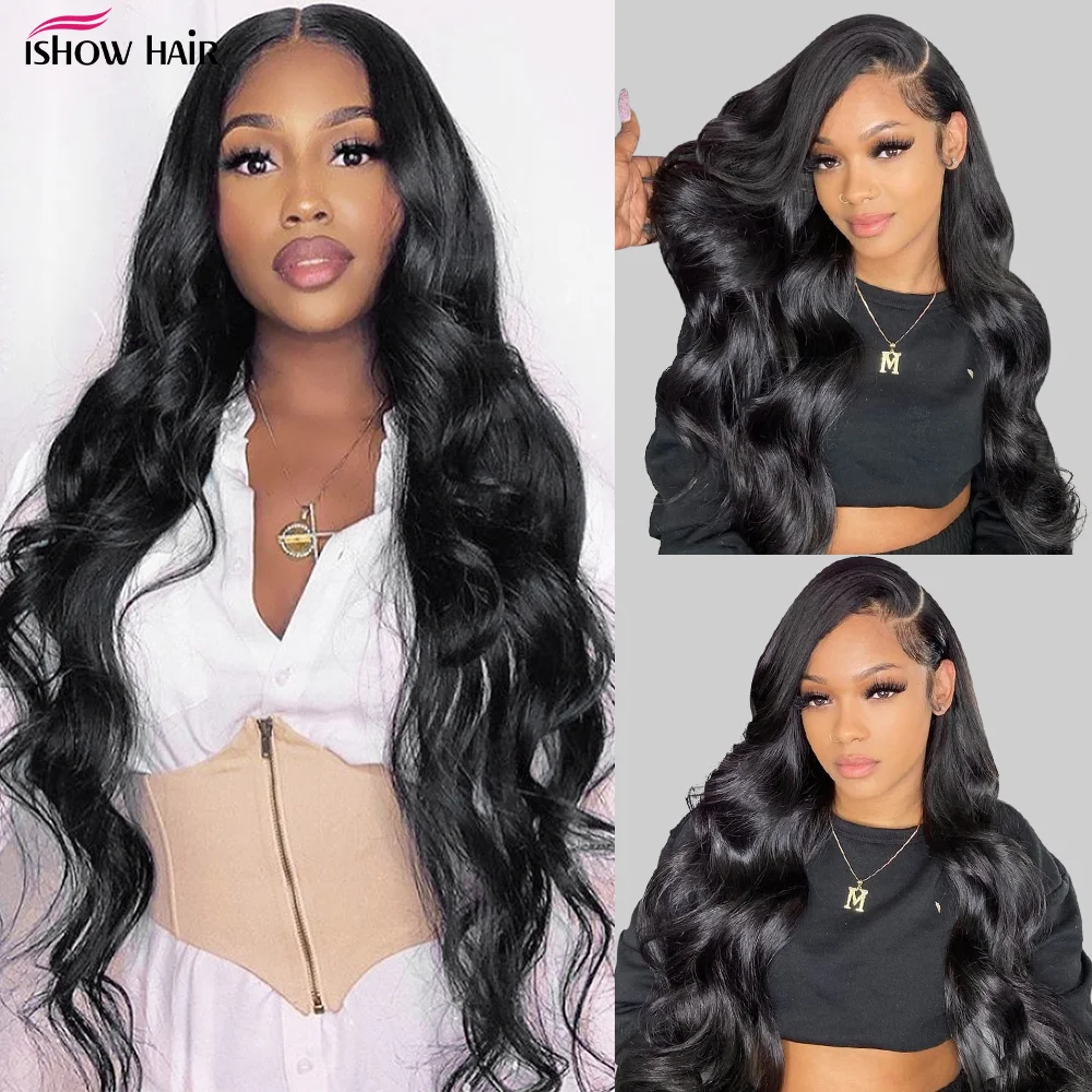 30 40inch Body Wave 13x4 Transparent Lace Frontal Wig Human Hair Pre Plucked 28 30inch 4x4 Lace Closure Wigs For Black Women