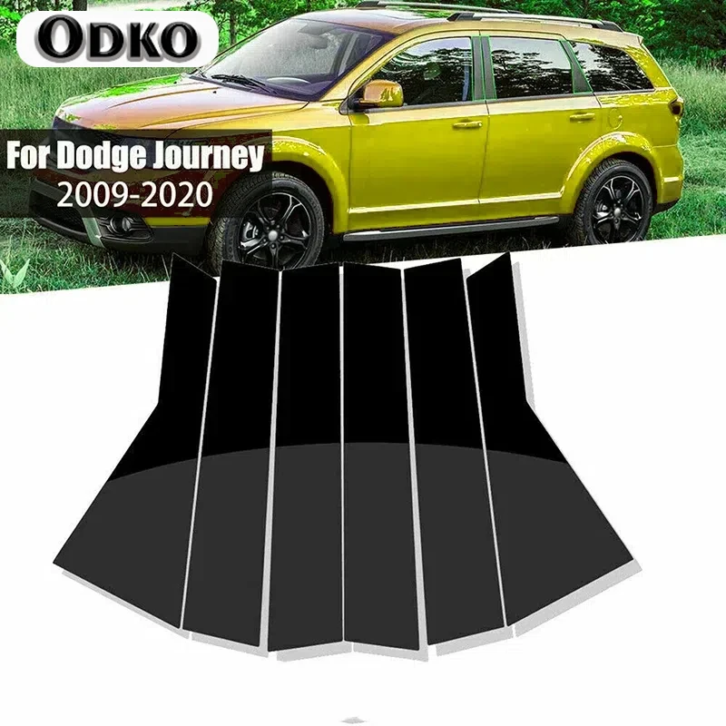 6Pcs Car Pillar Posts Stickers Decoration Kits For Dodge Journey 2009 2010 2011-2020 Exterior Parts Auto Window Door Trim Decal