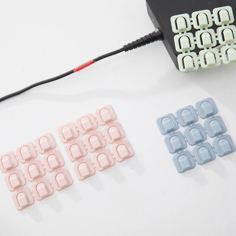 

18Pcs Self-Adhesive Cord Clips Cable Organizer Wire Holder Desktop Cord Management for Computer Phone Charging