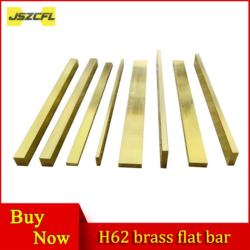 H62 Brass Flat Strip Rod Square Bar Copper Plate Sheet 1-60mm Zero Cutting Processing Customization Length 500mm