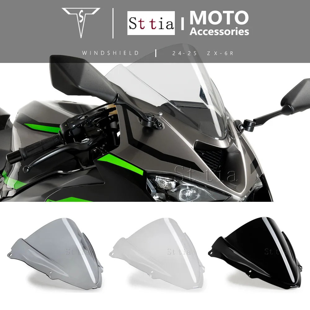 

For Kawasaki Ninja ZX-6R ZX 6R 2024 2025 ZX6R Windscreen Windshield Wind Deflector Double Bubble Screen Motorcycle Accessories