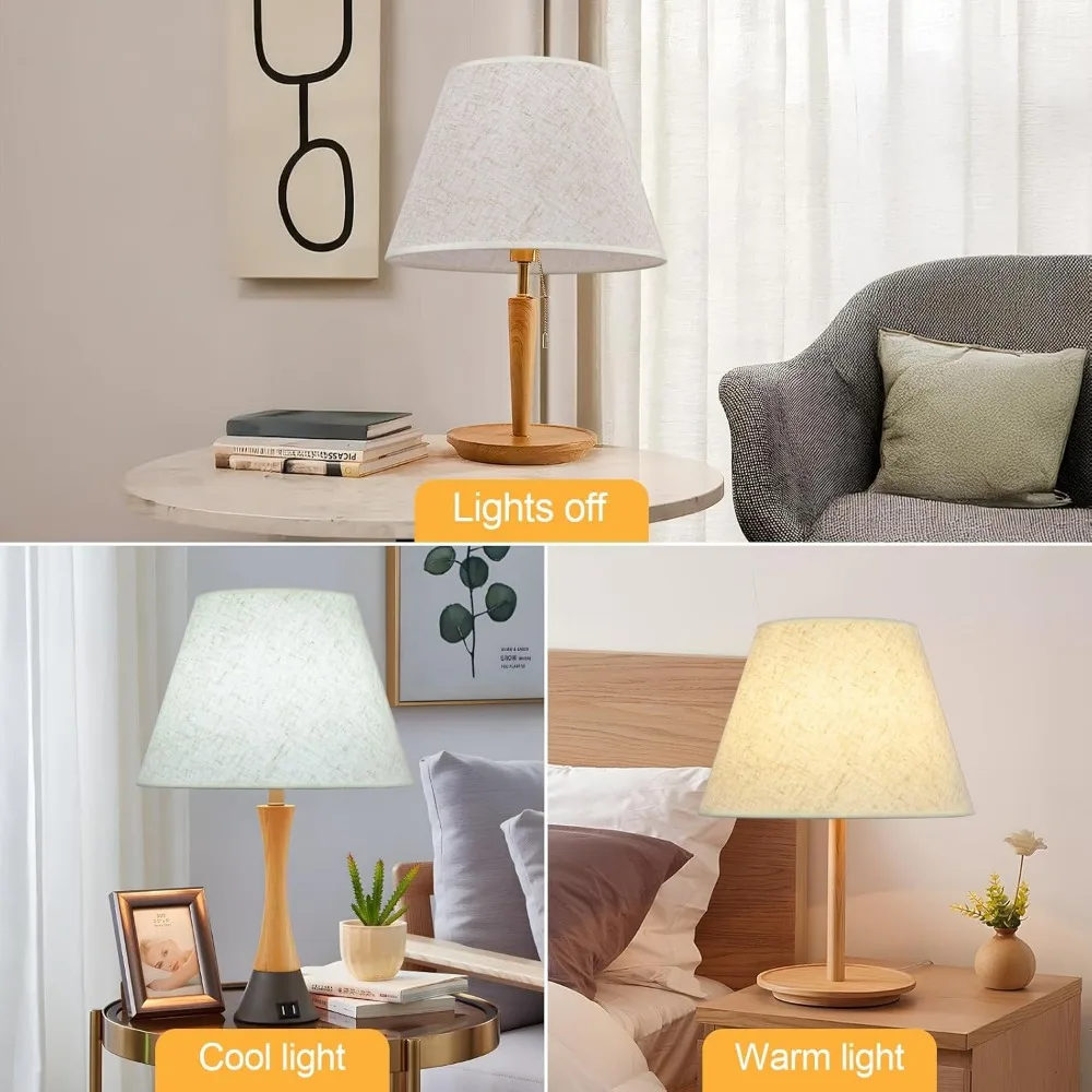 beige lamp shades set of 2 for table lamps, 6" top x 10" bottom x 7" high linen small lamp shades,beige modern fabric lampshades