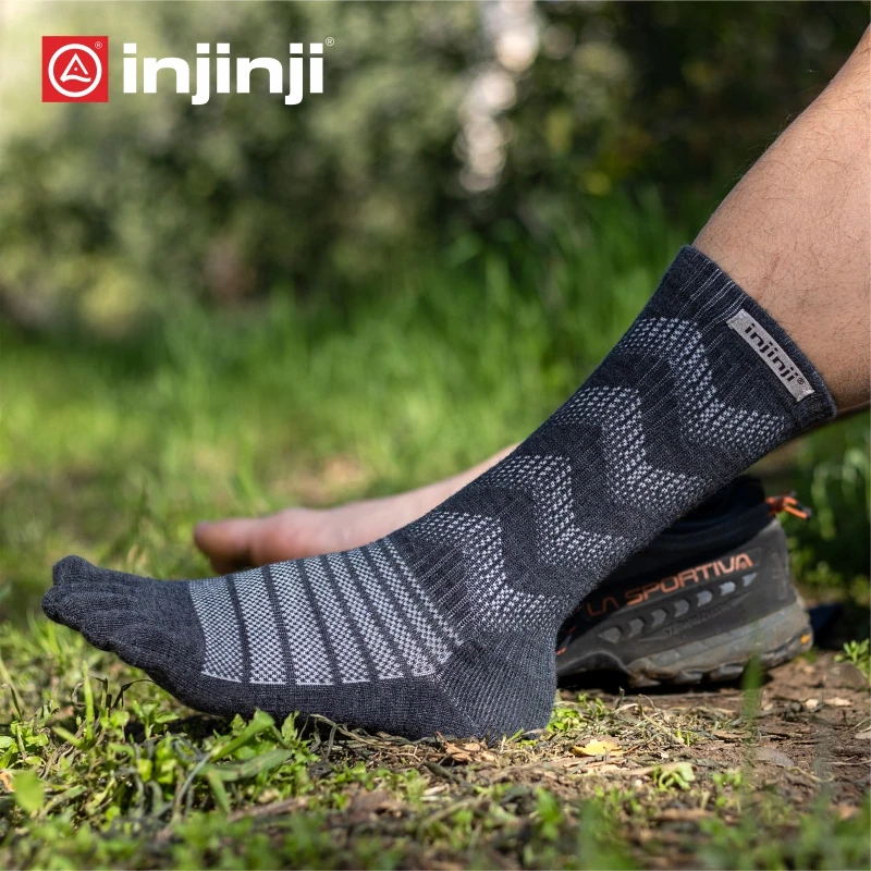 Injinji Merino wool five-fingered socks thickened mountaineering ski socks outdoor hiking autumn warm winter.