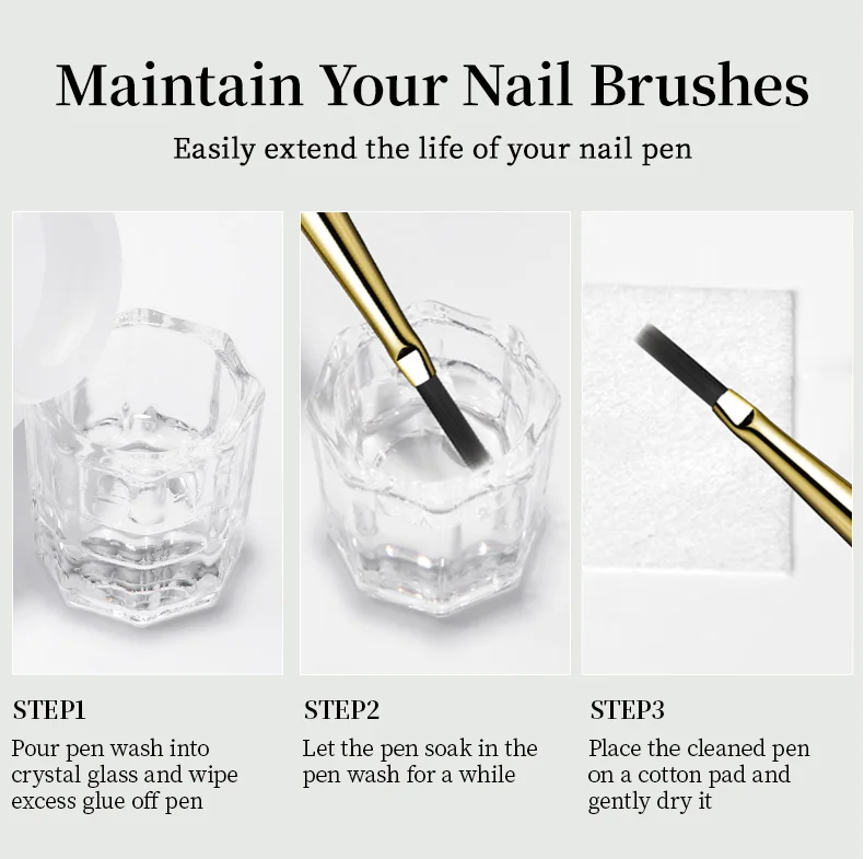 RSNAIL Nail Art Pinsel Checker Nagel Zeichnung Malerei Linie Pinsel Nail art Werkzeug Acryl Malerei Pinsel DIY Design Maniküre Werkzeuge – Detail 11