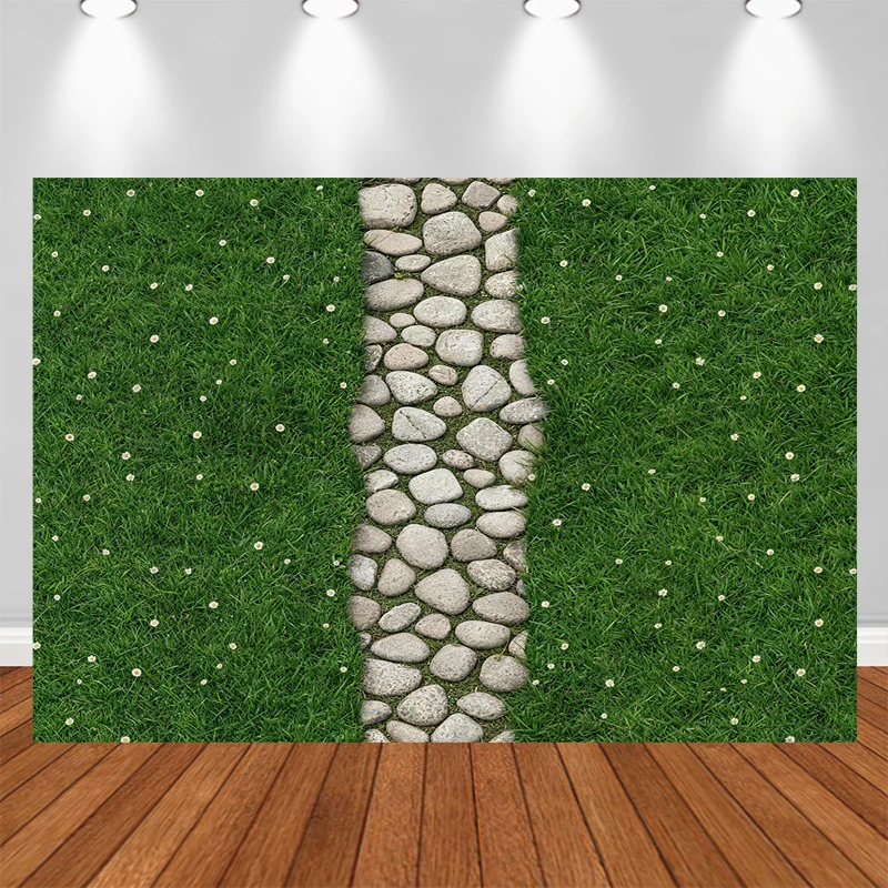 LS Photography Background Spring Easter Green Grassland Floor Children Birthday Party Portrait Decor Backdrop Photo Studio