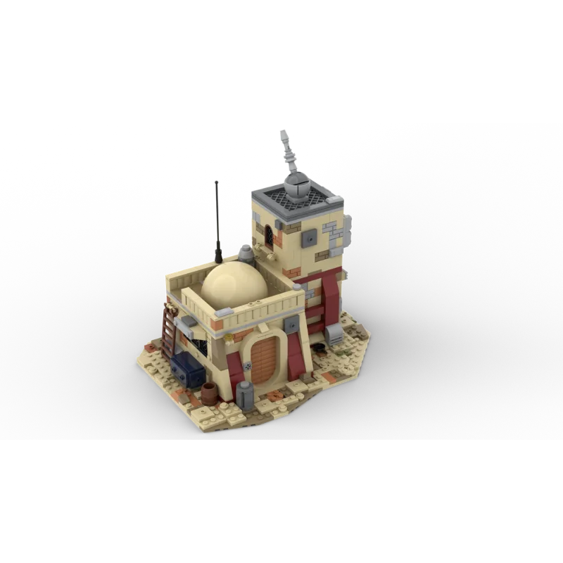 MOC Desert Planet Bausteine mit Kuppelhäusern Sci-Fi Sand Village Hero Home Modellbausatz Kreatives Display-Geschenk für Erwachsene