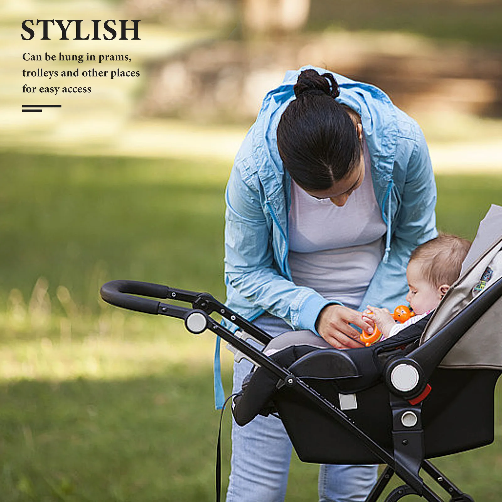 حقيبة تنظيم الحفاضات قابلة لإعادة الاستخدام من القماش القطني حقيبة حفاضات للمناديل والزجاجات والحفاضات والسفر وتخزين المناديل للأم يجب اقتناؤها #5