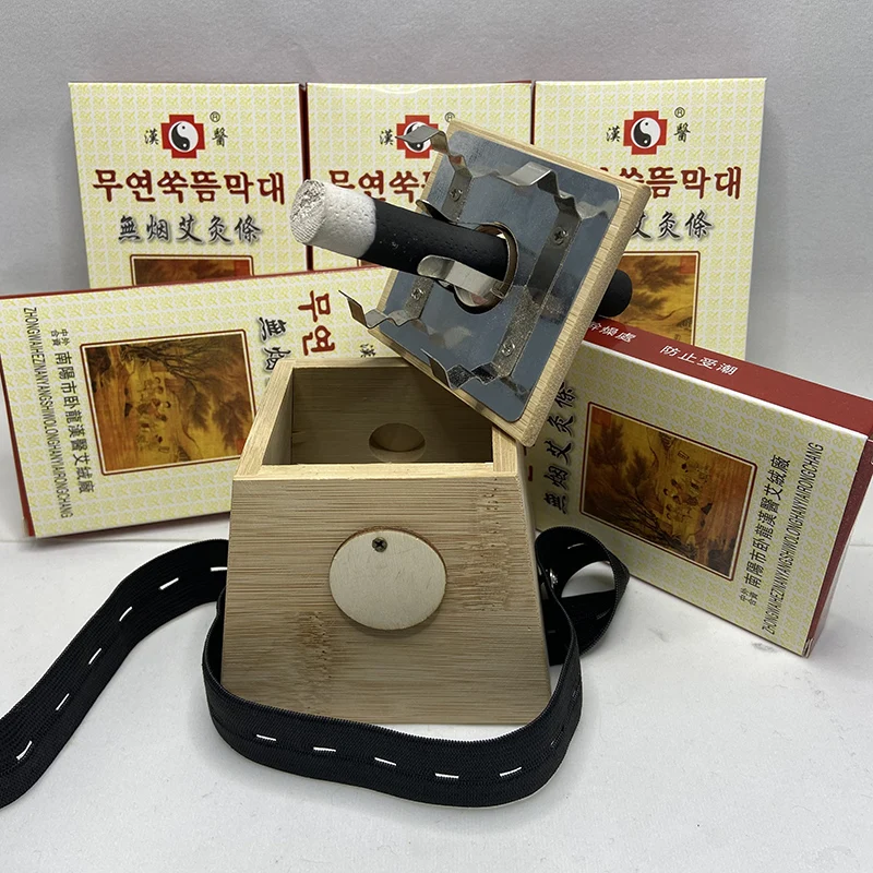 

Wholesale 5 Boxes Slight Smoke Moxa Stick Wild Mugwort Roll Nature Bamboo Moxibustion Burner Warm Acupuntura Massage Therapy