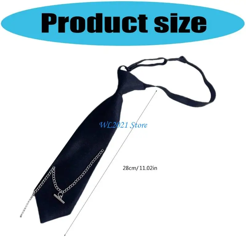 روابط G5GC السوداء للنساء ملامسة تلميذة موحدة مسبقًا ربطة عنق سوداء