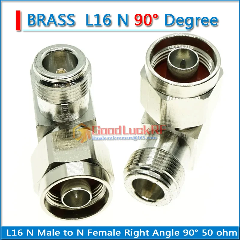 L16 N Male Jack To N Female Plug 90 Degree Right Angle Nickel Plated 50 ohm Brass RF Connector Socke Adapter