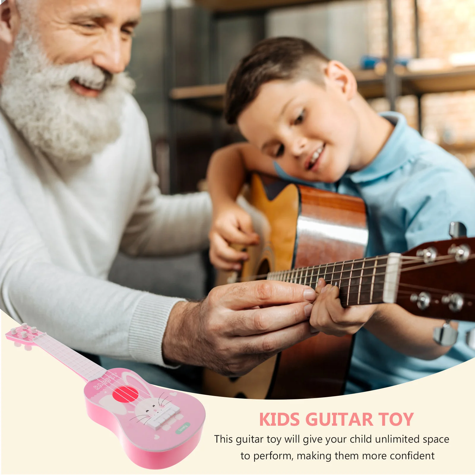 Puzzle Child Childrens Toys Ukulele for Kids Music Instrument Vintage Style Acoustic Guitar