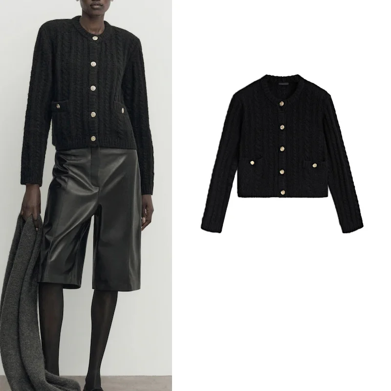 

MD Women's Autumn Winter New Sle ort Knitted Open Front Sweater Coat Little Fraance Wind Thousand Gold Wind Fce Yarn...