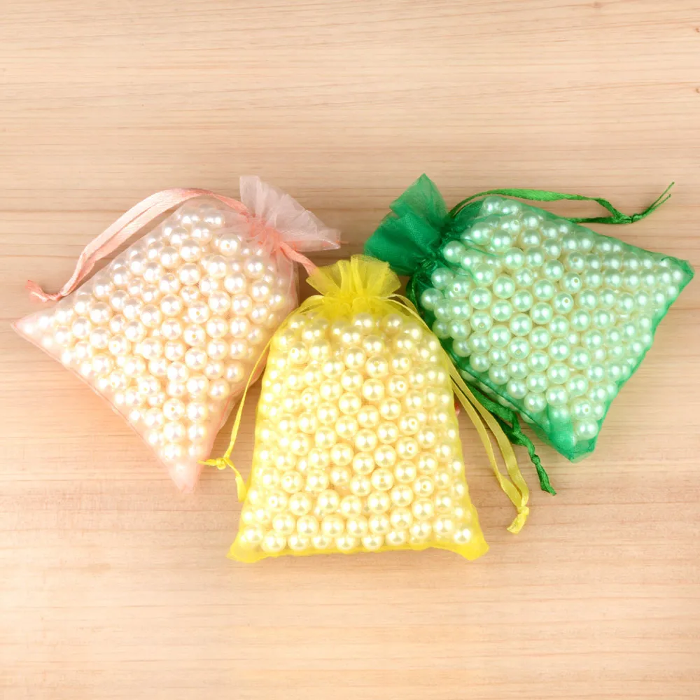 

100pcs/lot 7*9 9*12 10*15 13*18cm Organza Bags Wedding Party Packaging Gift Bag Jewelry Bags Drawable Pouches
