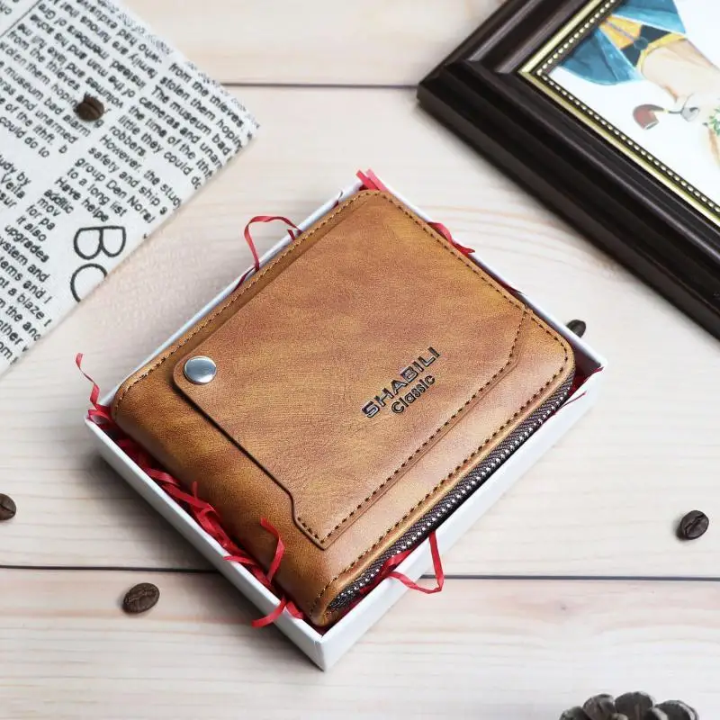 

High end men's external card wallet short classic fashionable casual wallet multifunctional large capacity small card bag