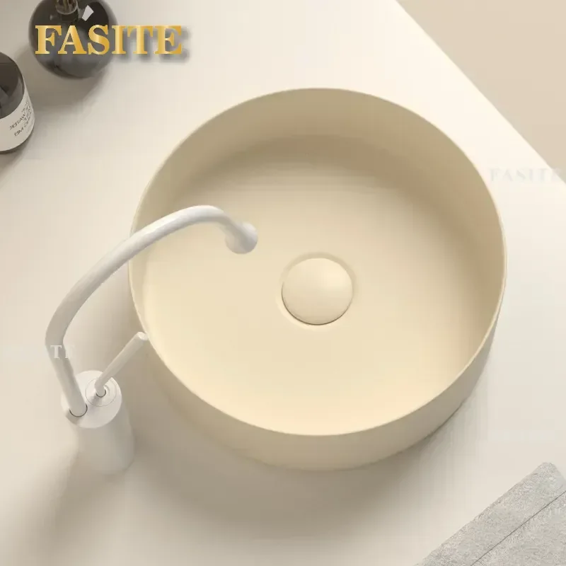 For Customized Integrated Ceramic Art Basin Round Hotel Wash Basin Bathroom Table Basin Multi-specification