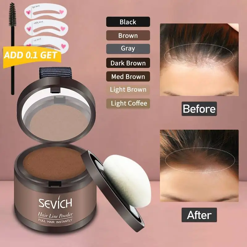 Puf Sevich kabarık ince toz panb hattı ile 1 adet saç çizgisi onarım dolum tozu gölge tozu alın saç makyaj kapatıcı