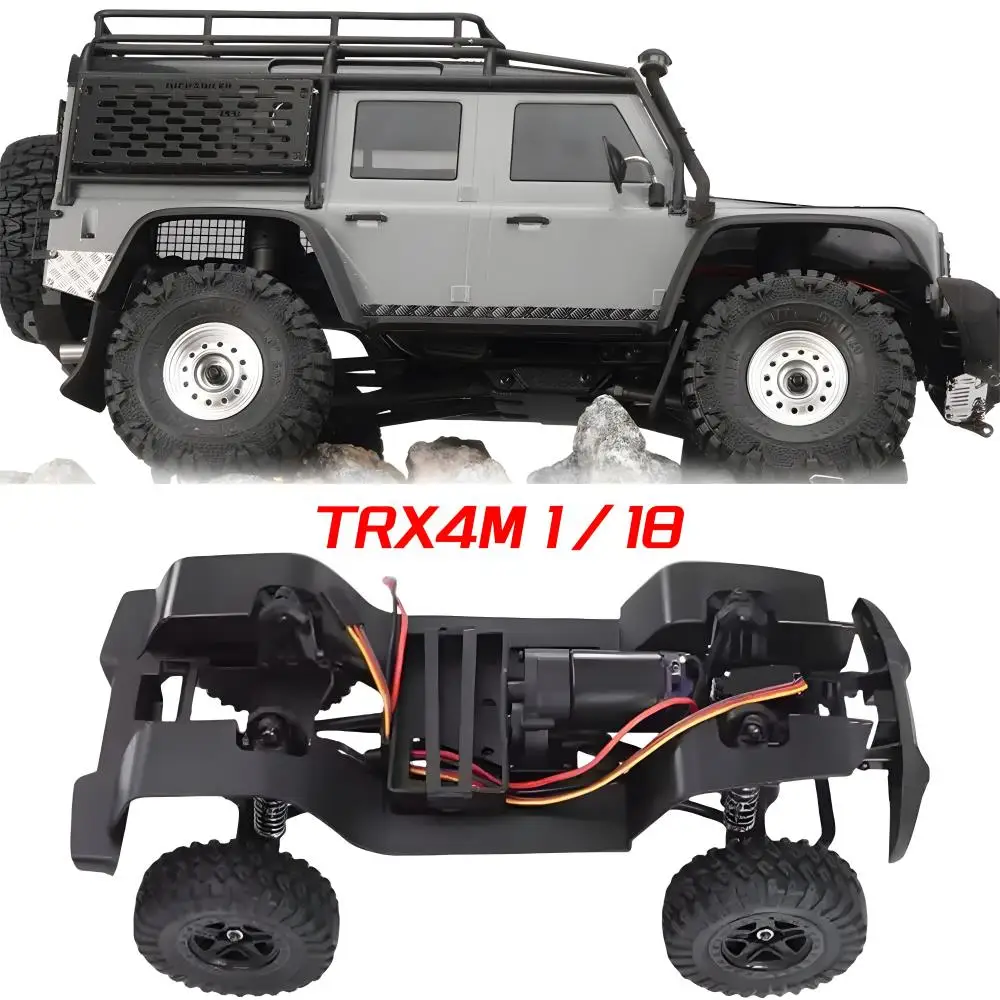 

155mm 6.10in Wheelbase Assembled Frame Chassis With Speed Gearbox For Rc Crawler TRX4M Bronco Defender