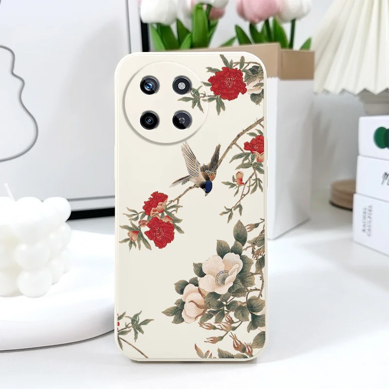 حافظة هاتف كركديه جميلة لهاتف OPPO Realme 11 10 9 9i 8 8i 7 Pro Plus C35 C21Y C25Y C25 4G 5G غطاء سيليكون سائل