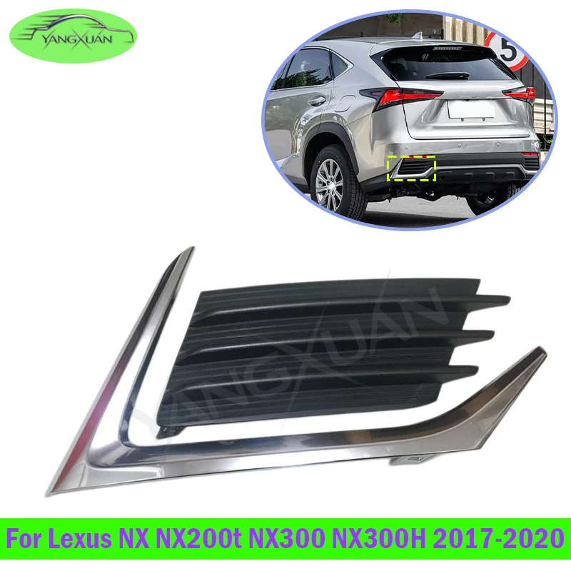 Car Rear Bumper Foglamp Frame Cover  For Lexus NX NX200t NX300 NX300H 2017 2018 2019 2020 Fog Light Strip Trim