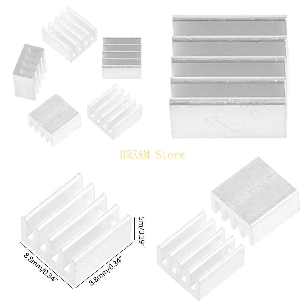 

5PCS High Quality 8.8x8.8x5mm Aluminum Heat Sink For LED Power Memory Chip IC best sale