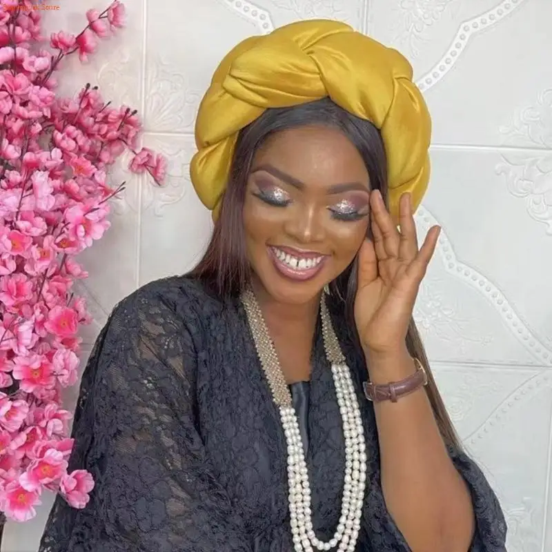 Q5WE African Stuffed Hair Bands Nigeria Ethnic Braided Headband for Wedding Parties