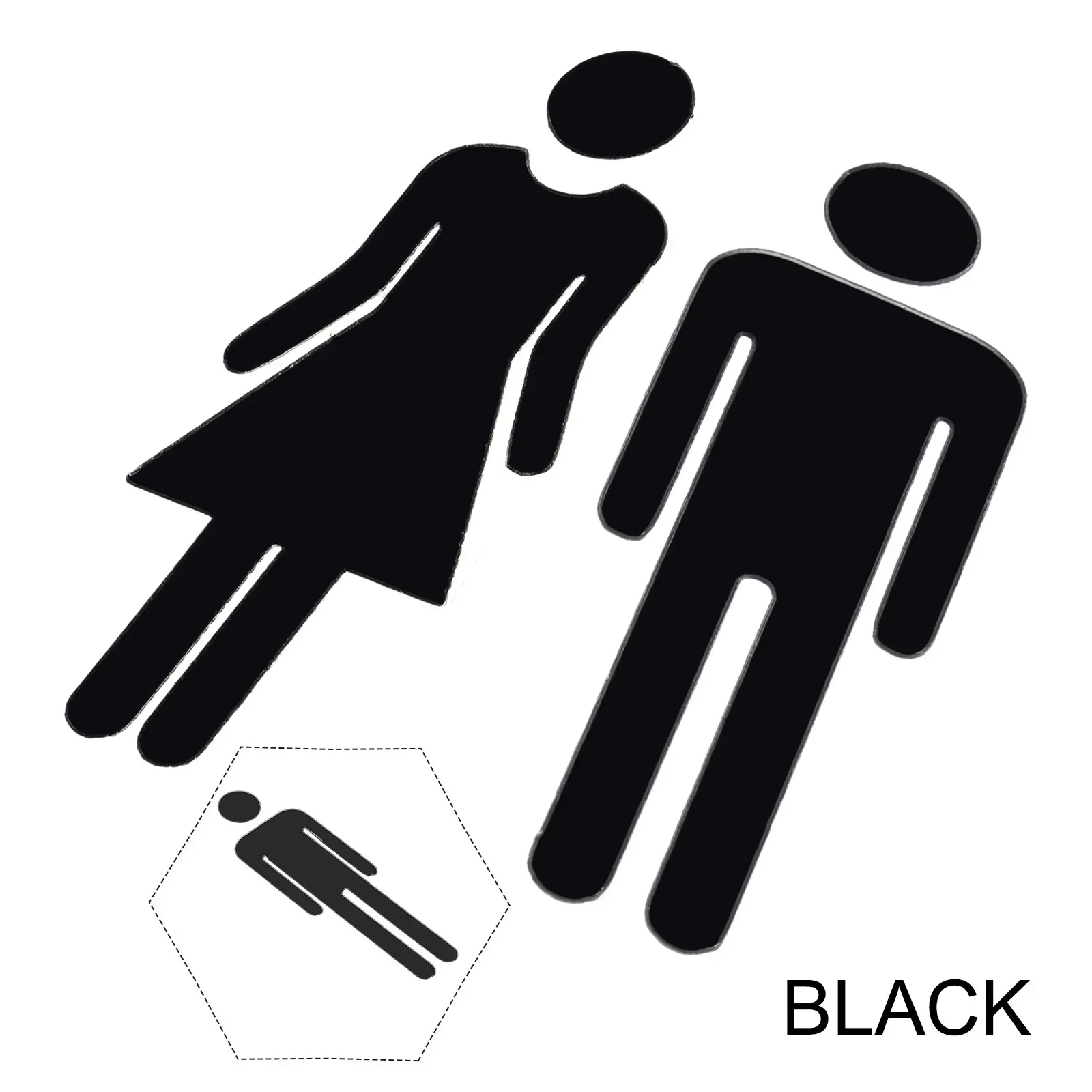 Pair Man & Woman WC Toilet Entrance Sign Door Stickers Toilet Public Place  Signs Decals Restroom Washroom DIY Wall Signage