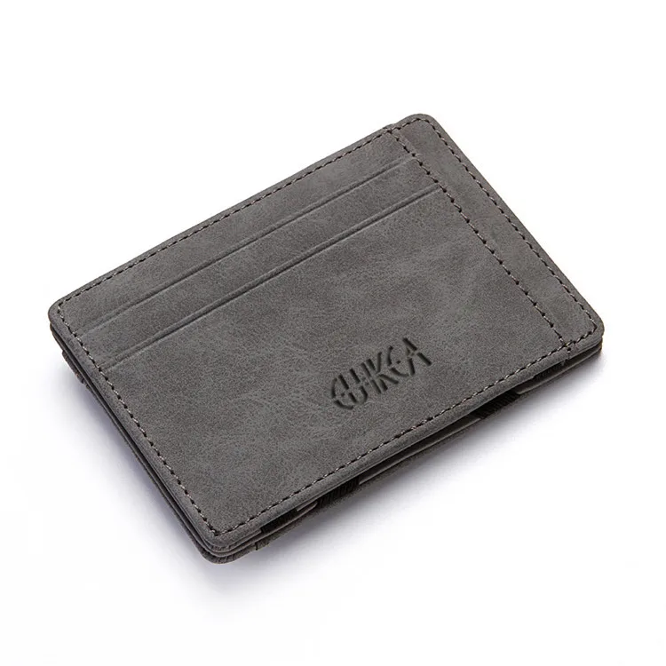 Männer Ultra Dünne PU Leder Mini Kleine Magische Brieftasche mit Reißverschluss Münzfach Geldbörse Frauen Beutel Kunststoff Kredit Bank Karte Fall Halter – Detail 16