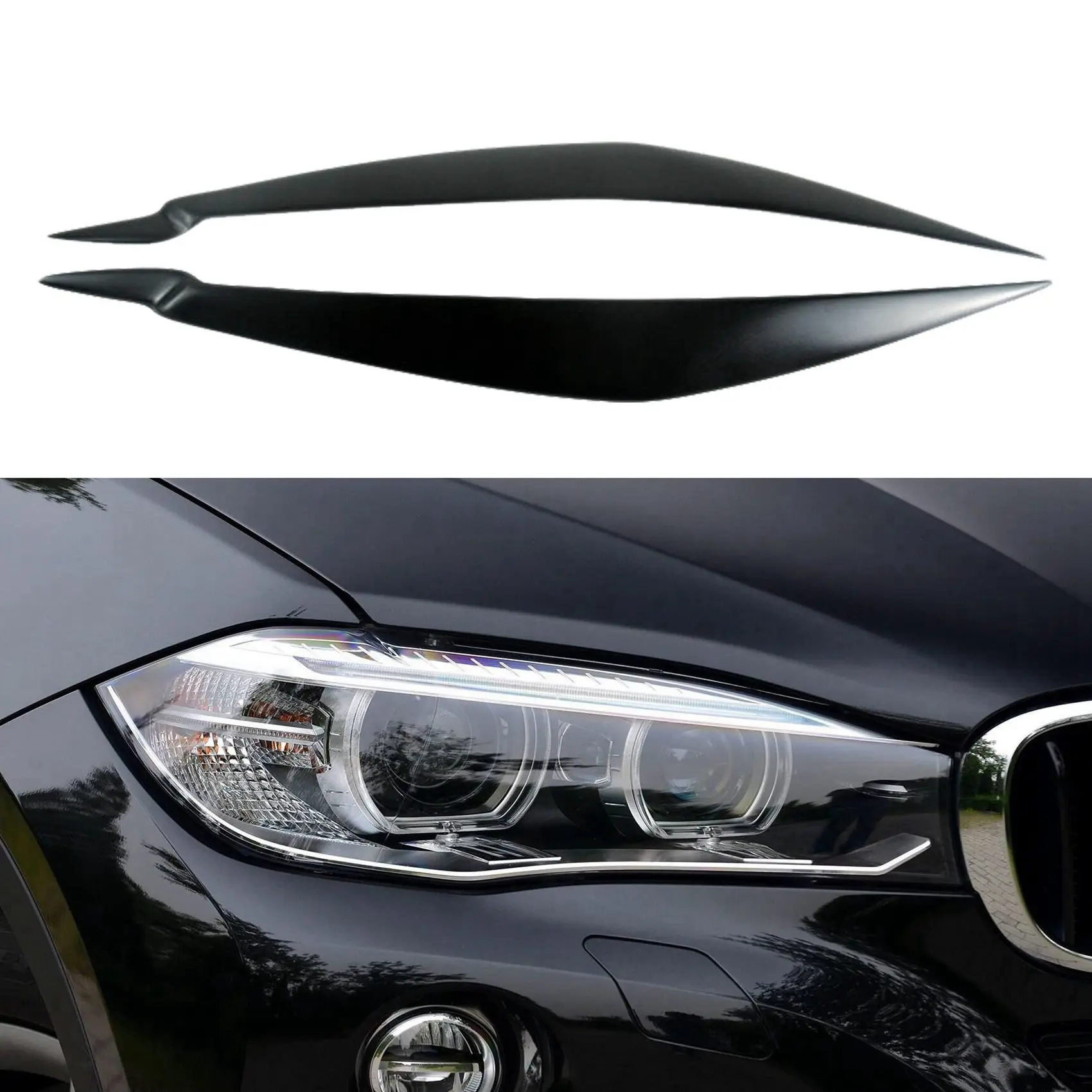 for BMW E71 X6 08-15 E70 X5M 06-13 Headlights Eyebrow