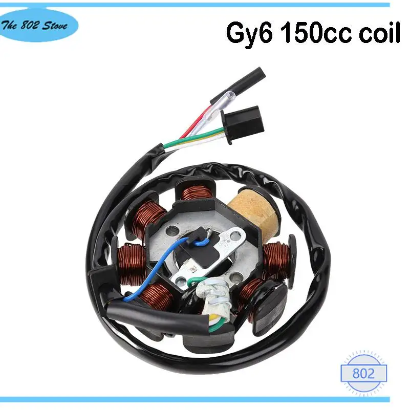 

Glixal 8-coil Magneto Alternator Stator for GY6 125cc 150cc 152QMI 157QMJ Chinese Scooter Moped ATV Go Kart Quad Engine