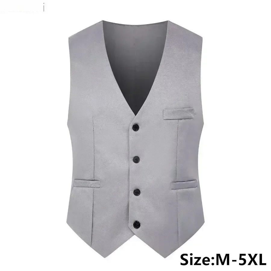 

Новый мужской приталенный жилет с V-образным вырезом в корейском стиле, модный, для делового костюма, для свадьбы, официальный, элегантный