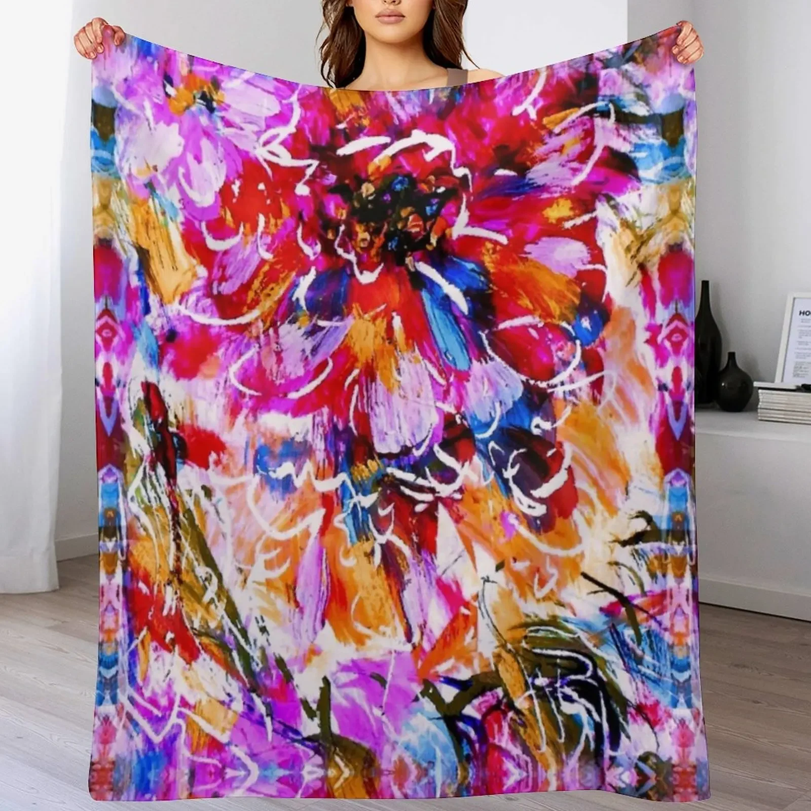 

Zinnia Throw Blanket for winter Picnic Sleeping Bag Fashion Sofas Blankets