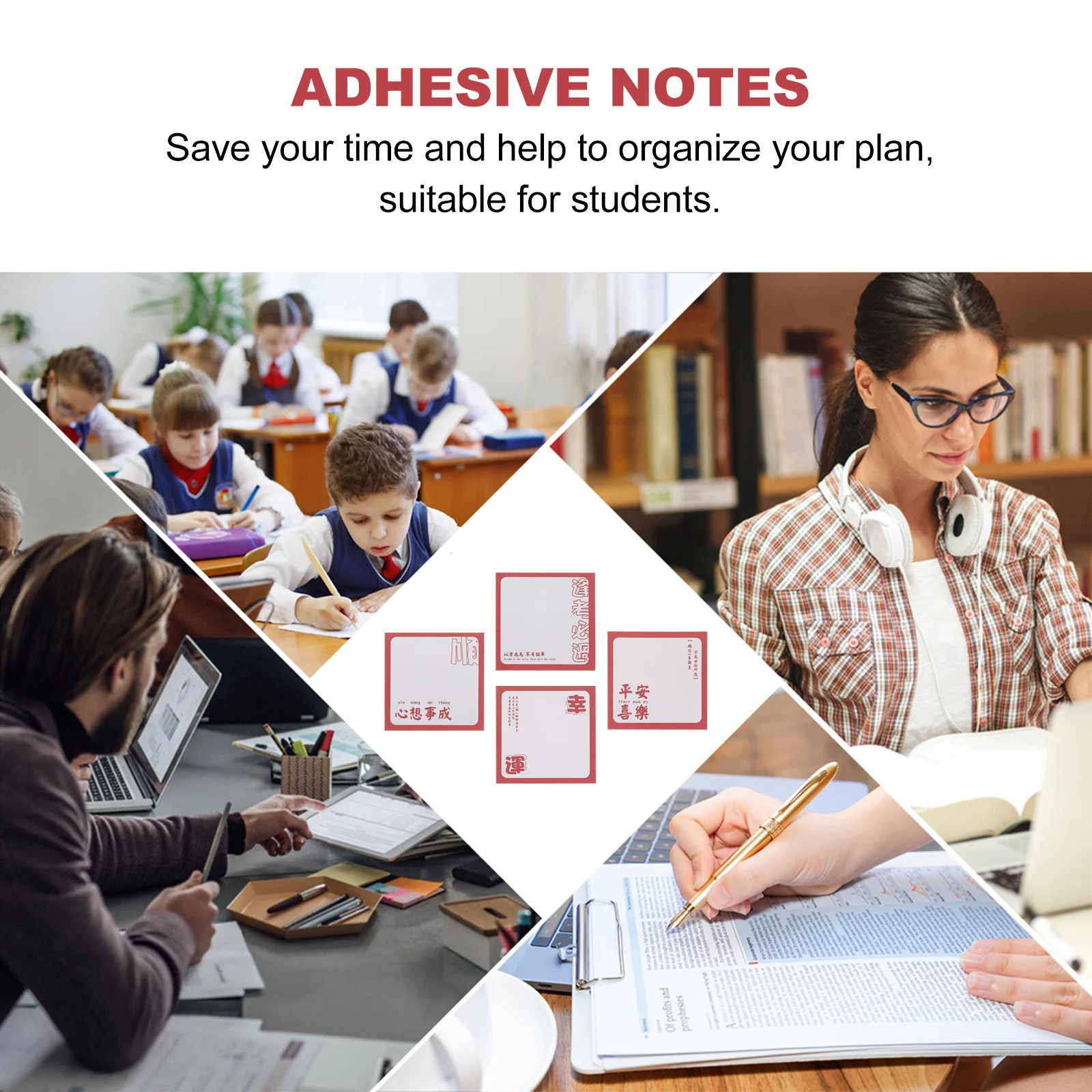 

8 Pcs Scrapbook Cute Stationary Sticky Post Notes Self-stick Pads Office Sticker Memo