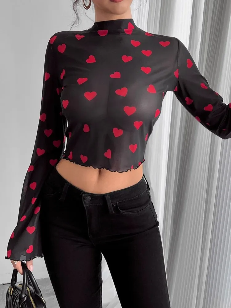 2026 New Autumn And Winter Women's Top Fashionable, Comfortable, Casual Temperament, Versatile For Commuting, Simple Mesh Top