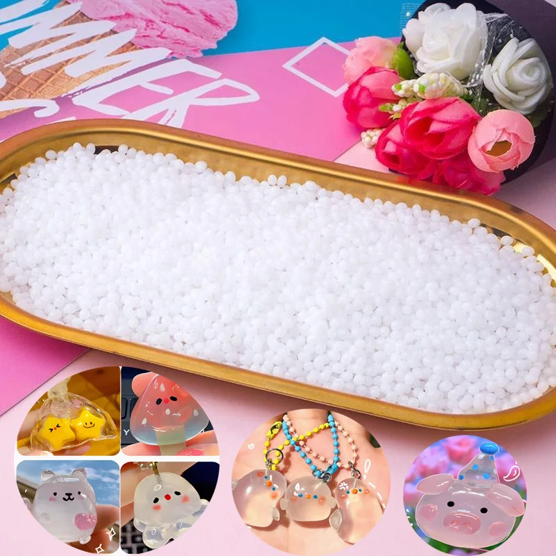 200/500G Thermoplastic Crystal Resin Clay Plastic White Transparent Glass Safety Crystal Clay PCL Granules DIY Overmolding