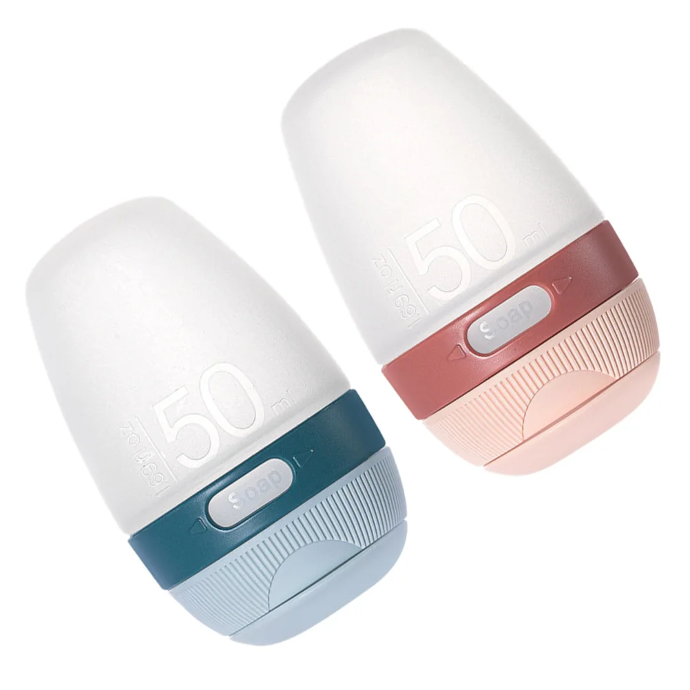 

2Pcs Silicone Containers Empty Refillable Pp Bottles Portable LeakProof Sample Bottle for Sunscreen LiquidSoap