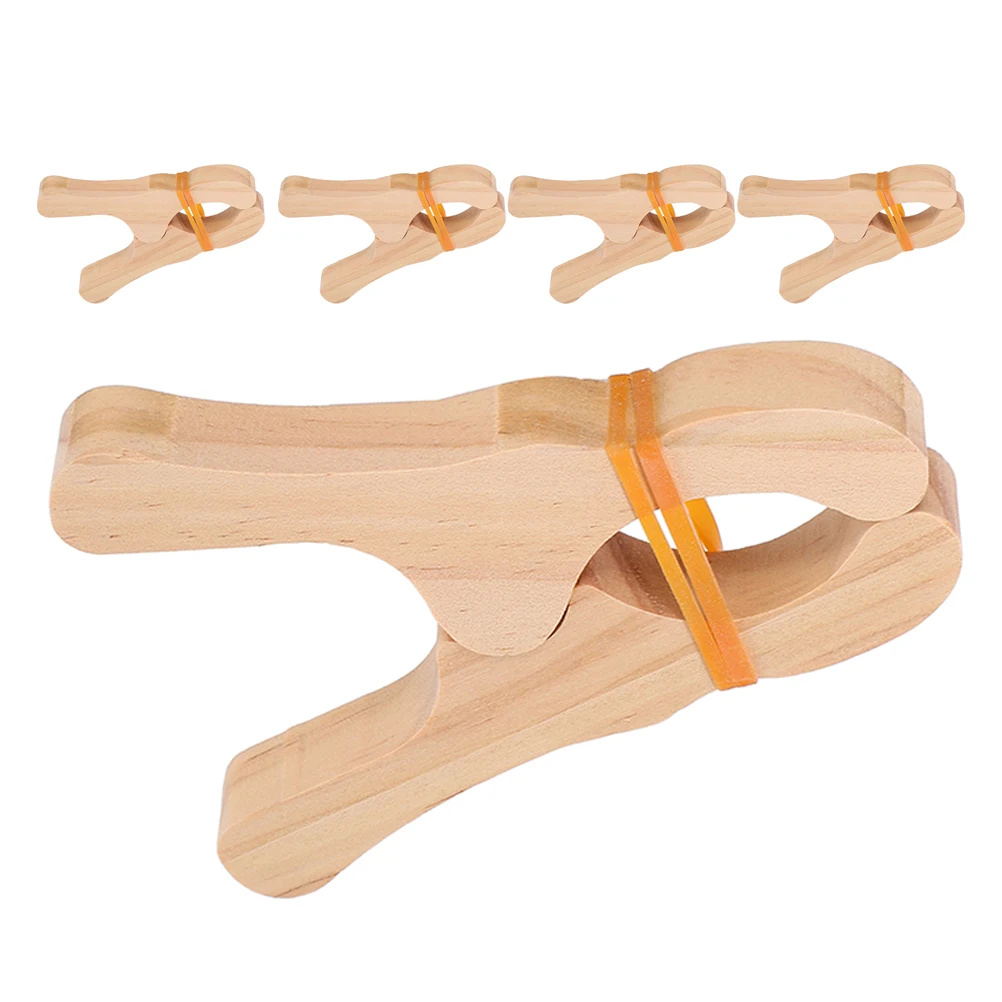 

5pcs Wooden Play Clips Natural Wood Building Clips For Montessori Fort Construction Game Mat Holder Blanket Forts Clamp