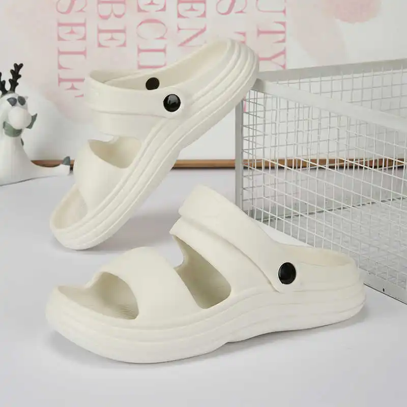 Sandalias Antideslizantes de Tacón Bajo para Mujer, Talla 45, Pantuflas, Zapatillas de Playa, Deportivas, Vietnam, Horma Ancha