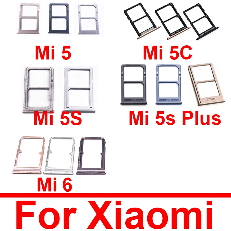 

SIM Card Tray Holder For Xiaomi Mi 6 5 5C 5S Plus Sim Reader Card Slot Socket Adapters Cell Phone Replacement Repair Parts