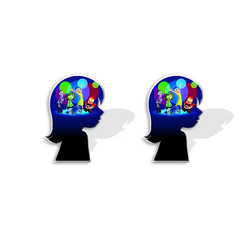 Inside Out 2 Cartoon Stud Earrings Animation Character Joy Fear Anger Disgust Sadness Figure Girl Acrylic Earrings Jewelry Gifts