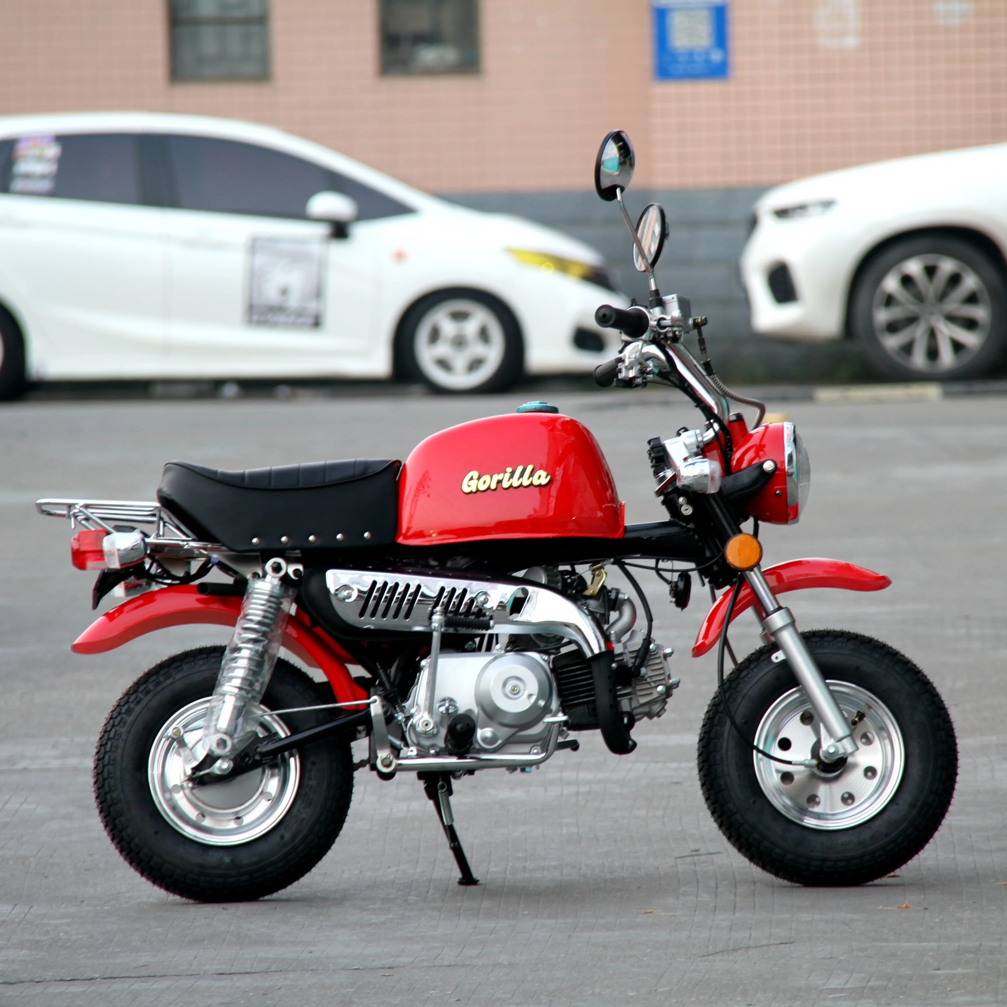 Hot Sale Fashion Red Color 110CC Manual Clutch Mini Trail Kick Start Motorcycle Gorilla Bike