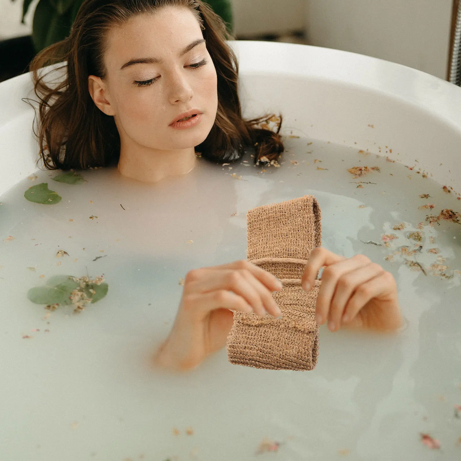 

1Pcs Back Scrub Towel Premium Reusable Washable Long Strip Rubbing Bath Tool for Body Exfoliation and Lotion Application Linen