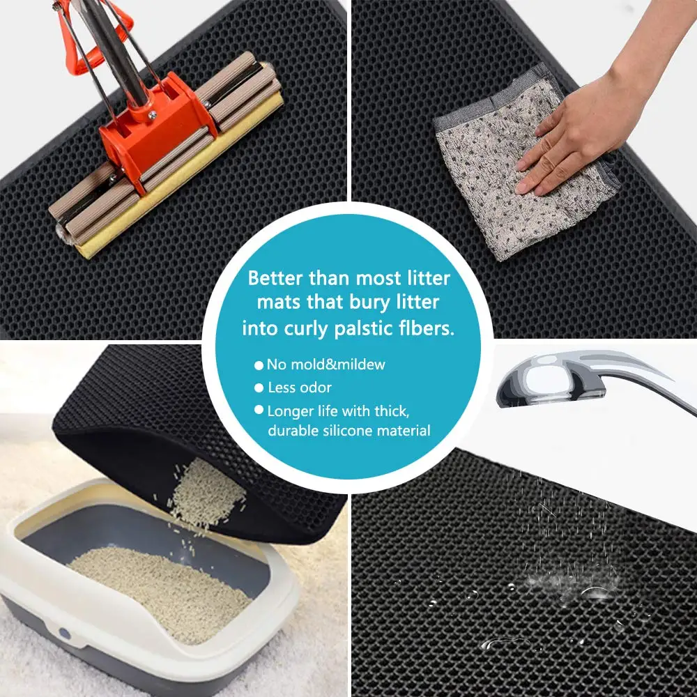 Kattenbak Mat Waterdicht Urine Proof Kitty Kattenbak Mat Honingraat Dubbellaags Kattenbak Mat Skidproof Zachte Eva Kat Kattenbak Mat