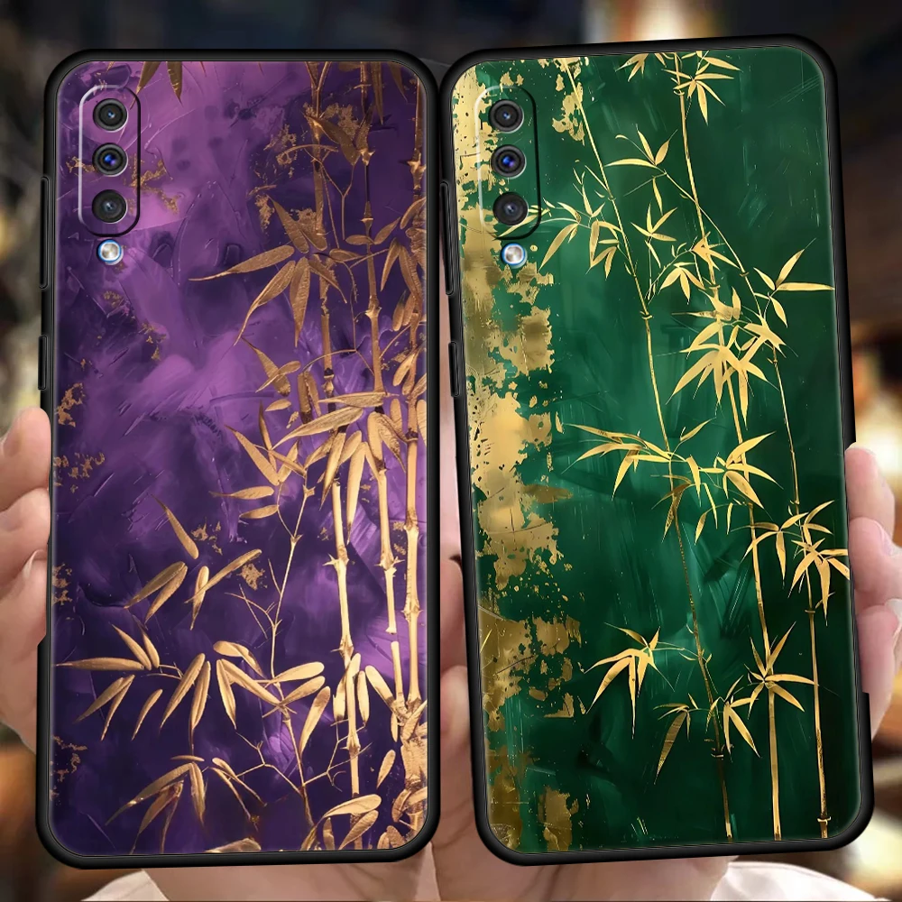 Ancient Style Bamboo Phone Case Cover for Samsung Galaxy A57 A56 A36 A26 A16 A24 A34 A22 A40 A14 A12 A30 A20 Soft TPU Shell Bags