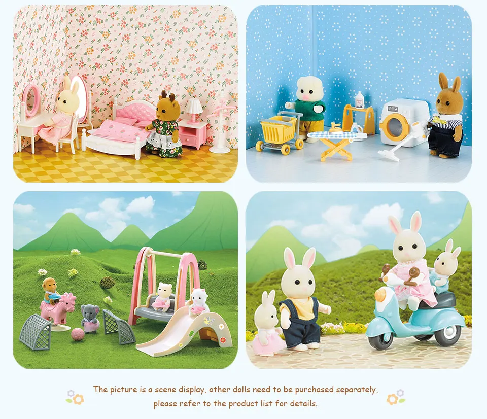 Simulation forest rabbit family DIY toy set mini rabbit doll play house toy dolls children\'s gifts