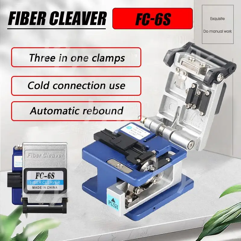 FC-6S Fiber Cleaver FTTH Optical Fiber Cable Cutting Tools Fiber Cable Cutter Knife 16 Surface Blade Metal Material