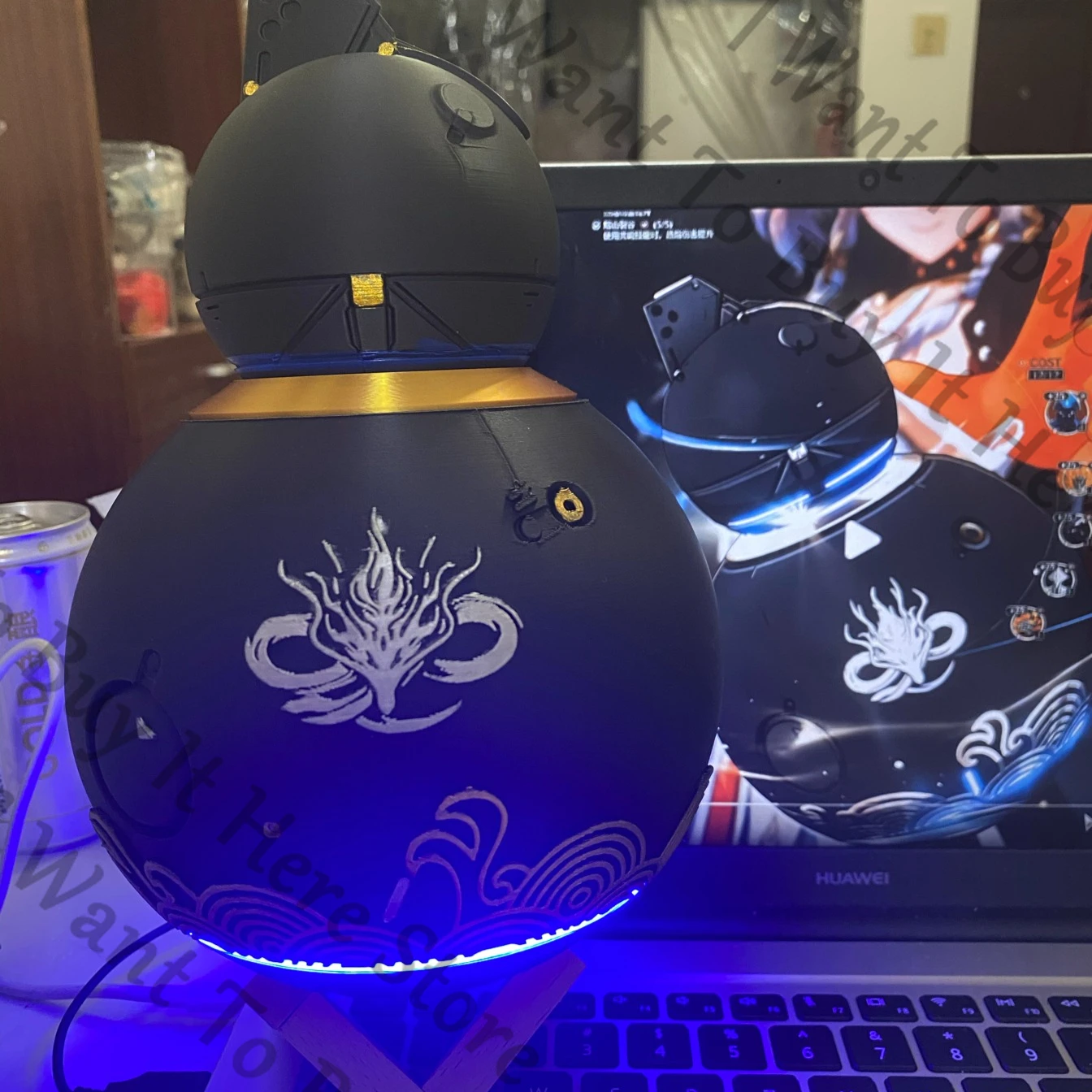 

Anime Wuthering Waves Rinascita Encore Aalto Lupa Cosplay Cartoon Bluetooth Audio Gourd Prop Light Ornament Lamp Model Game Gift